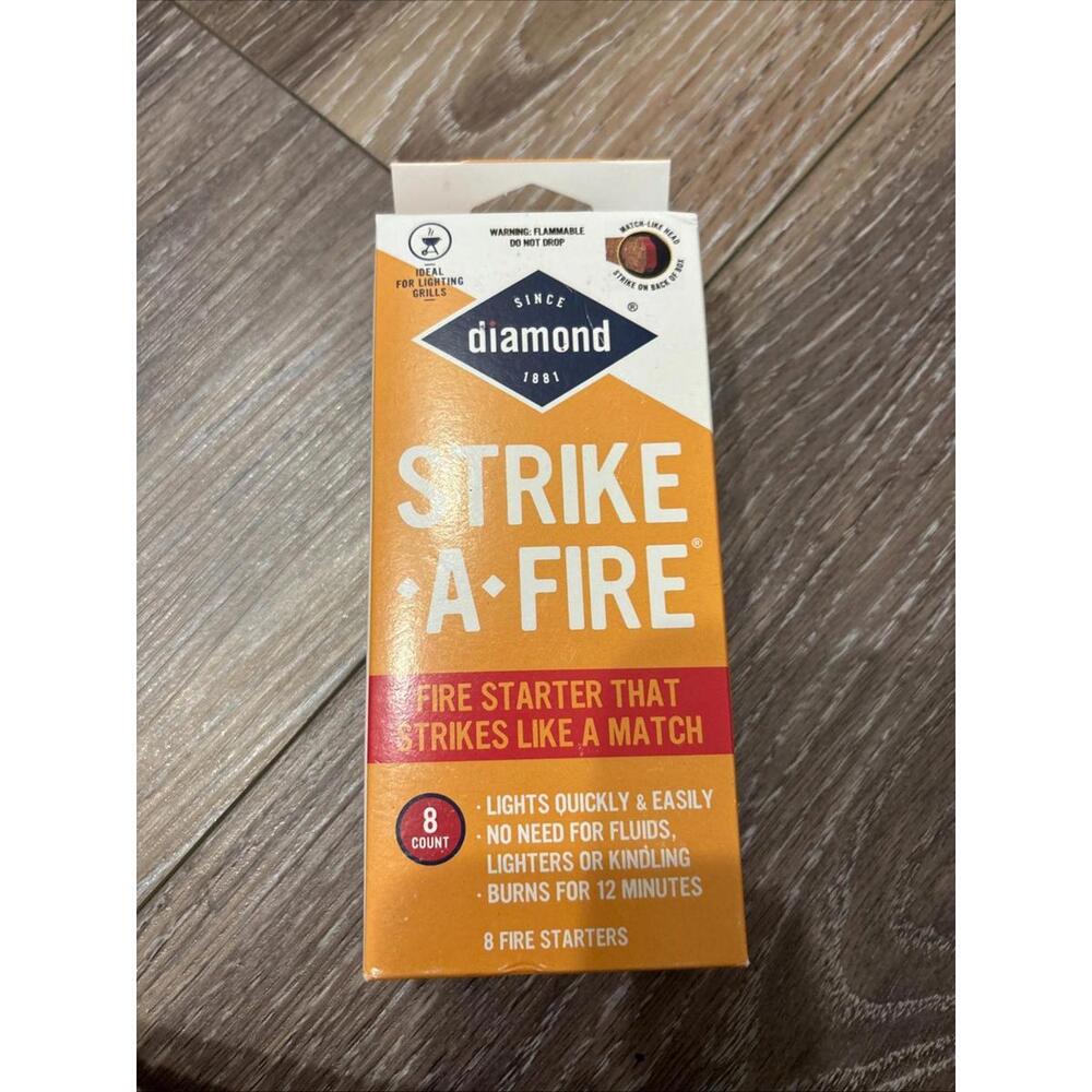 8 piece Diamond Strike-A-Fire Starter Match Sticks Firestarter Logs 12min. Burn